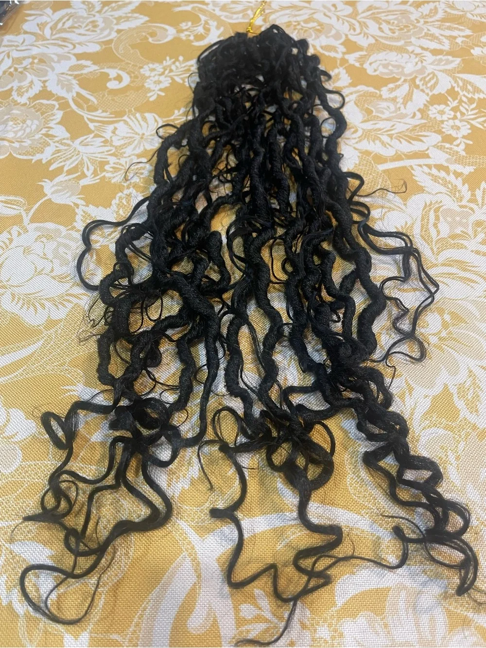 Sambraid Boho Goddess Locs with Human Hair Curls – 8 Packs Black color